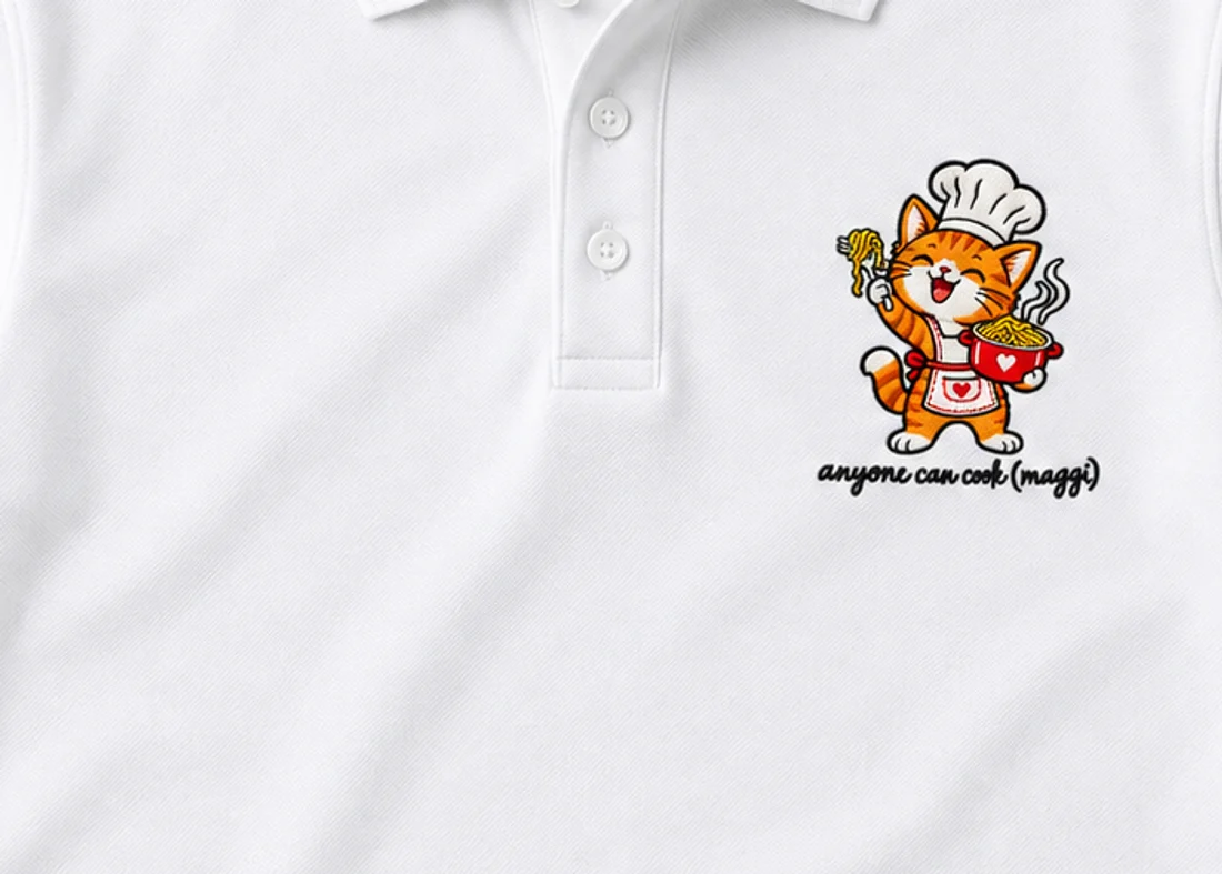 Close-up of the Anyone Can Cook print