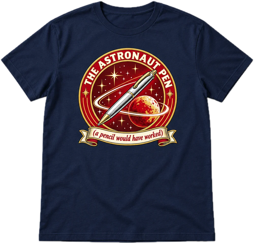 The Astronaut Pen Regular tee in Navy, front