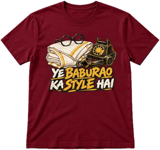 Baburao Ka Style Regular tee in Maroon