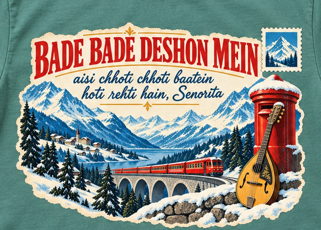 Close-up of the Bade Bade Deshon Mein print