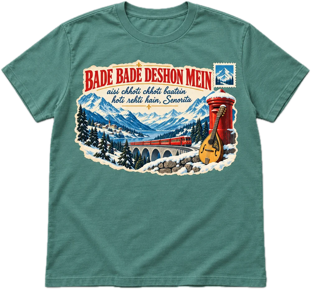 Bade Bade Deshon Mein Regular tee in Sea Green, front