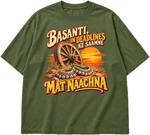 Mat Naachna Oversized tee in Avocado Green