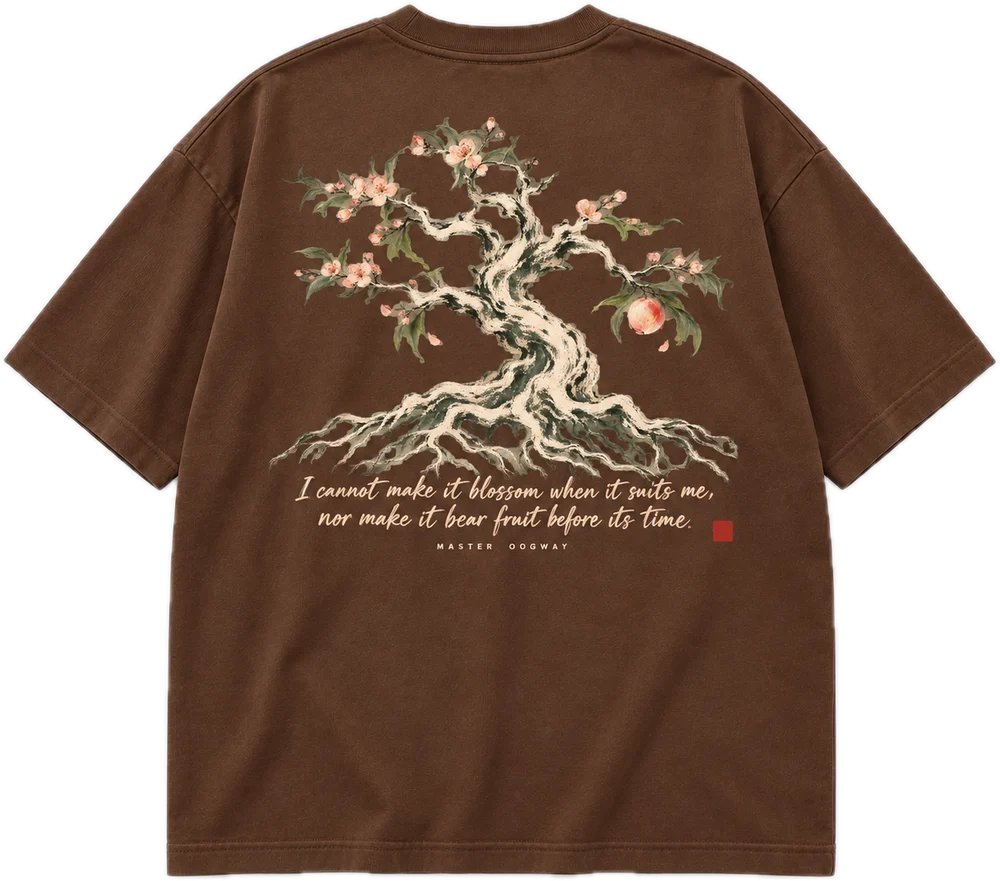 Before Its Time Oversized tee in Brown, front