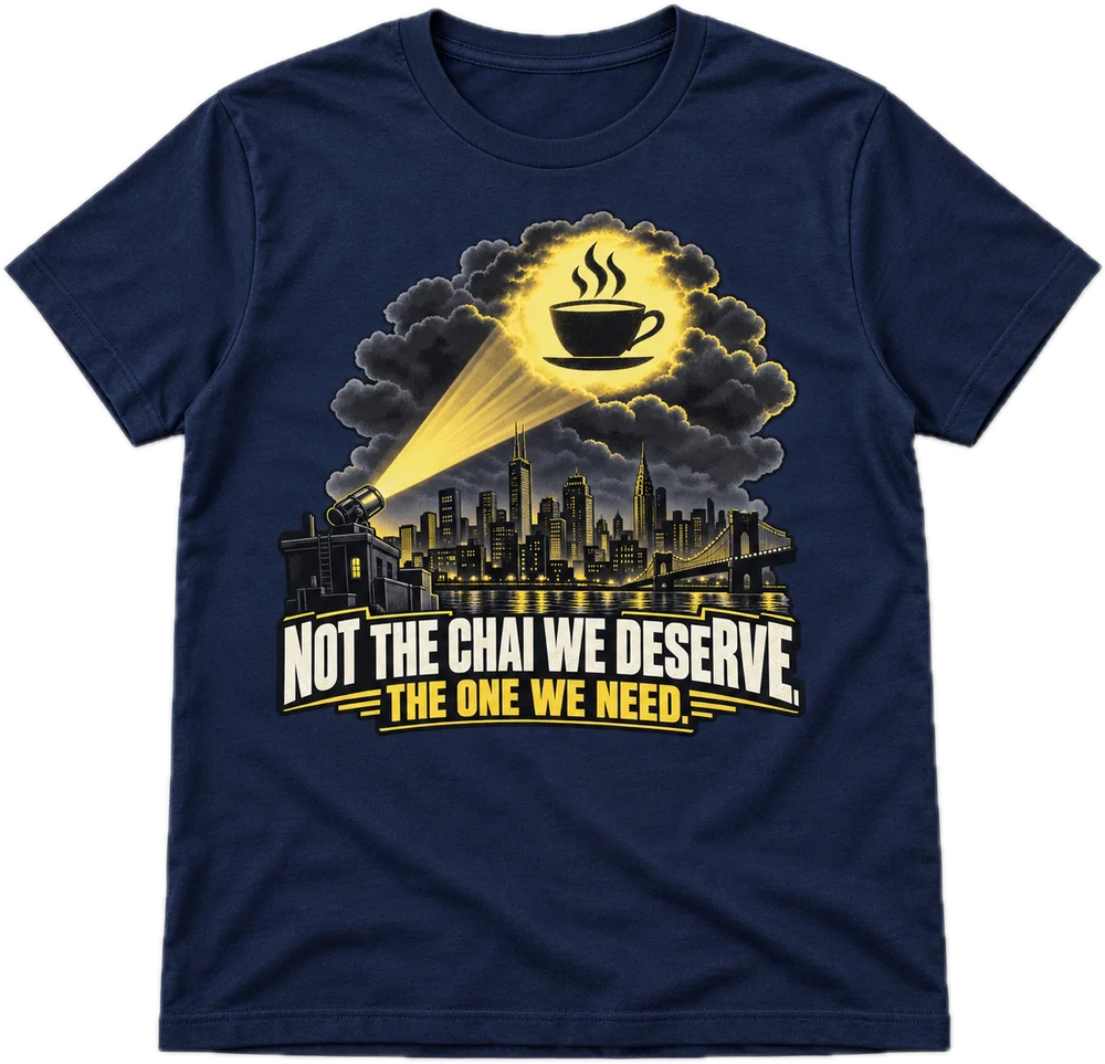 The Chai We Need Regular tee in Navy, front