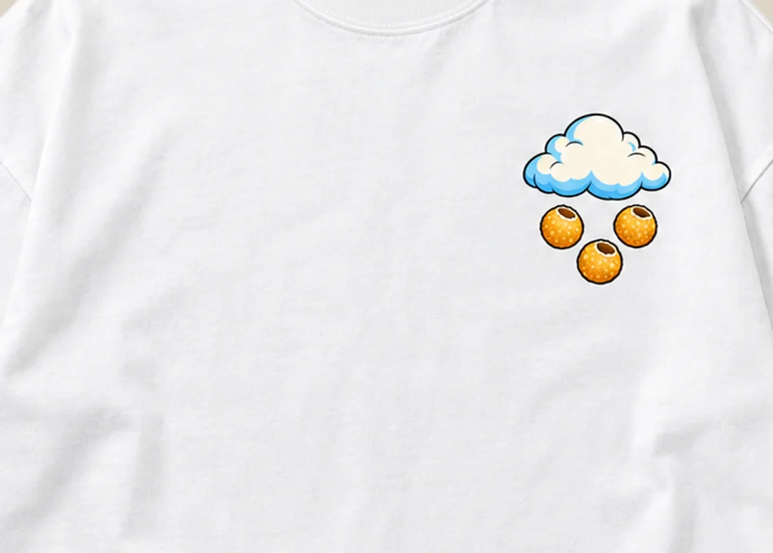 Close-up of the Cloudy With A Chance Of Golgappe print