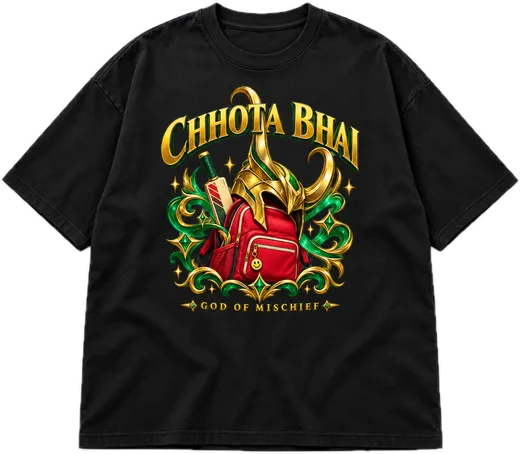 Chhota Bhai Oversized tee in Black