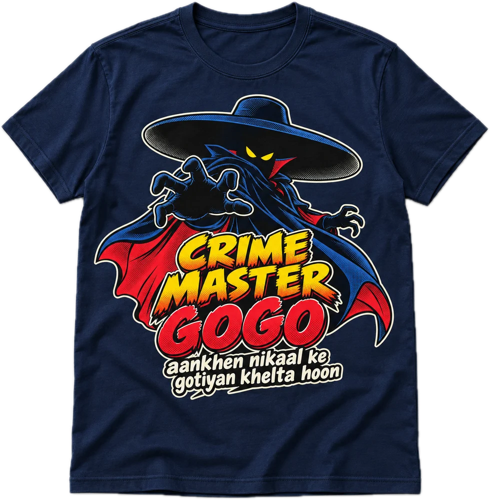 Crime Master Gogo Regular tee in Navy, front