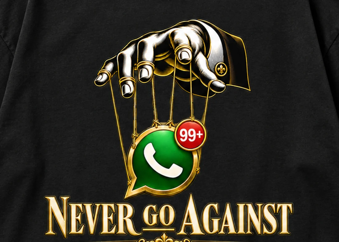 Close-up of the Never Go Against The Family (Group) print