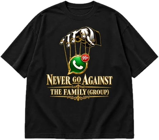 Never Go Against The Family (Group) Oversized tee in Black