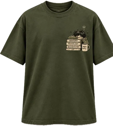 Future Doctor* Oversized tee in Avocado Green