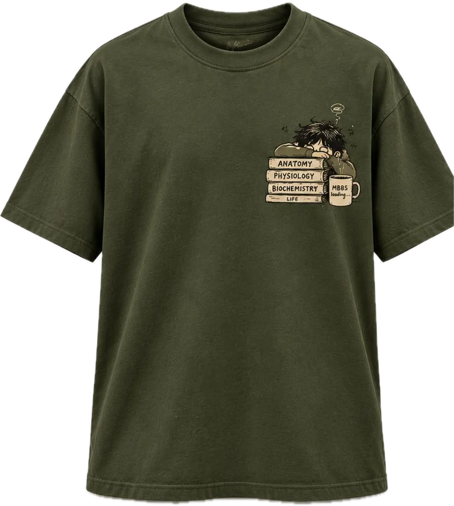 Future Doctor* Oversized tee in Avocado Green, front