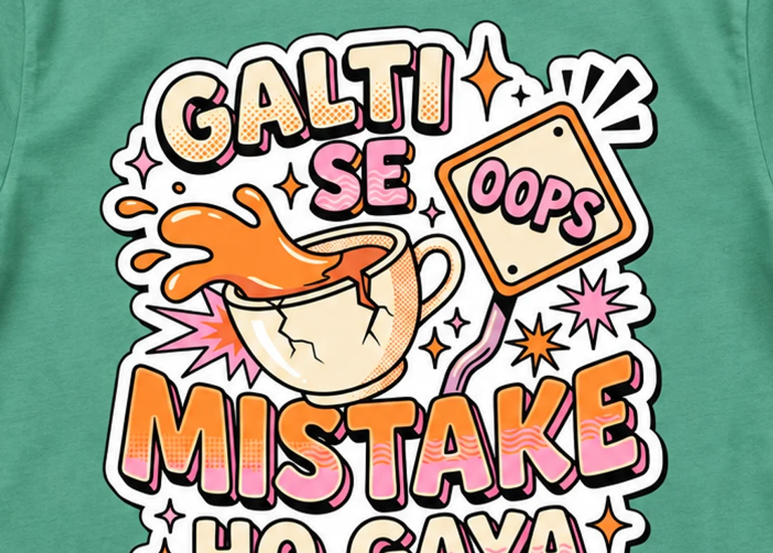 Close-up of the Galti Se Mistake print