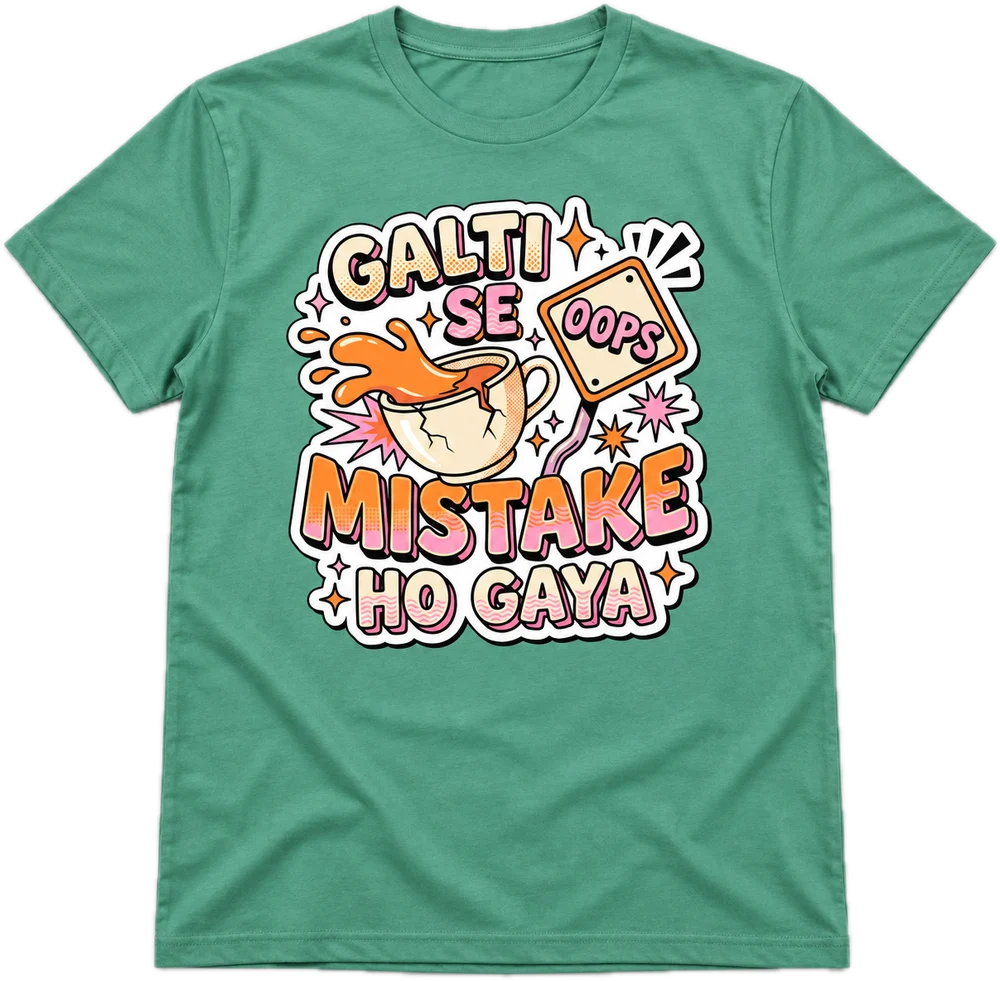 Galti Se Mistake Regular tee in Sea Green, front