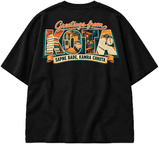 Greetings From Kota Oversized tee in Black