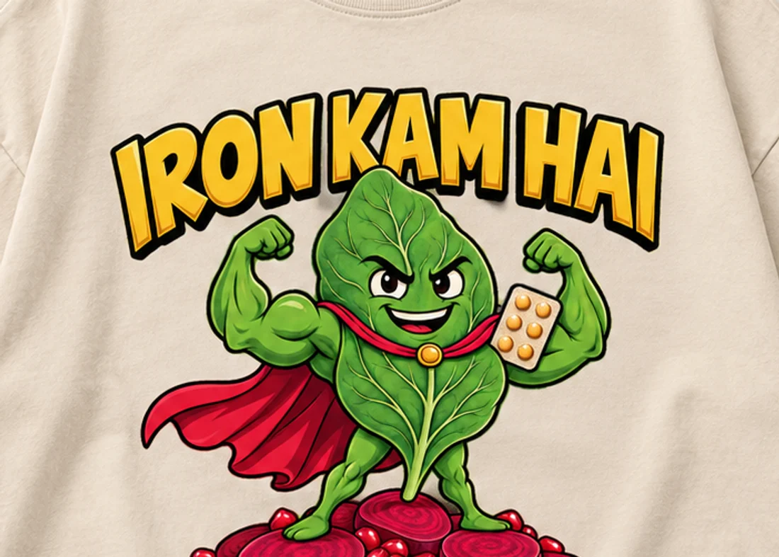 Close-up of the Iron Kam Hai print