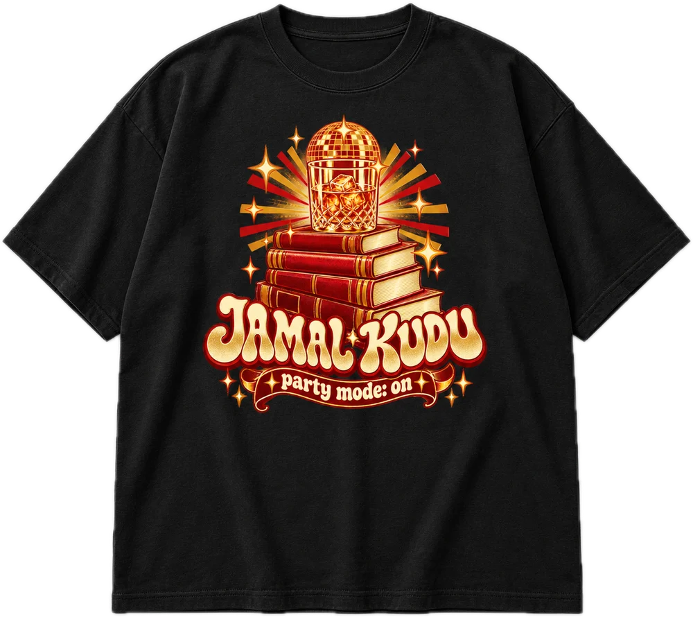 Jamal Kudu Oversized tee in Black, front