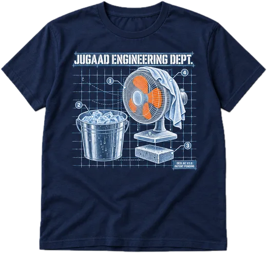 Jugaad Engineering Dept. Regular tee in Navy