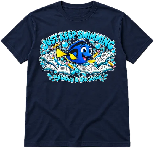 Just Keep Swimming Regular tee in Navy