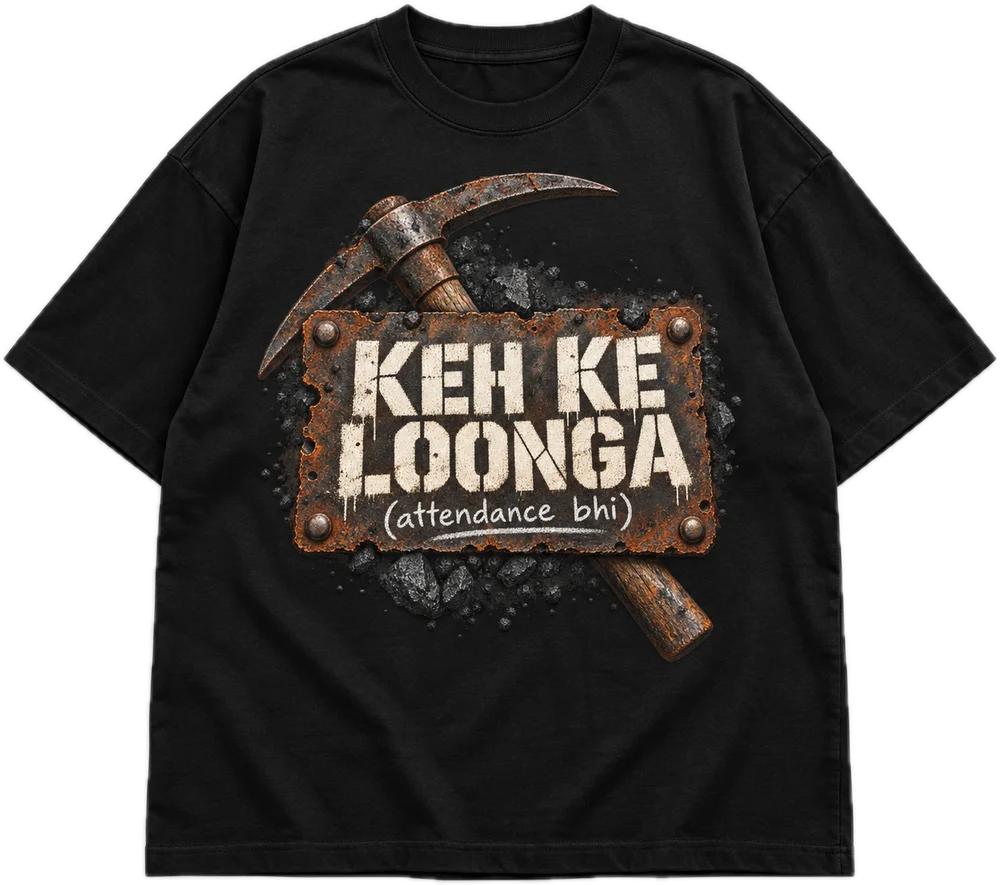 Keh Ke Loonga Oversized tee in Black, front