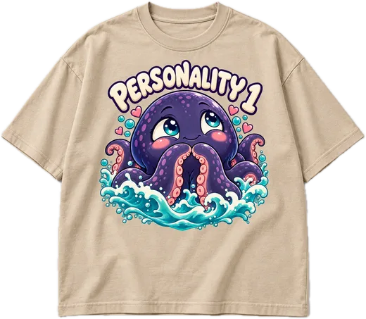 My 2 Personalities Oversized tee in Beige