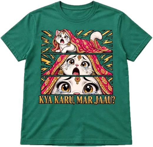 Kya Karu, Mar Jaau? Regular tee in Sea Green