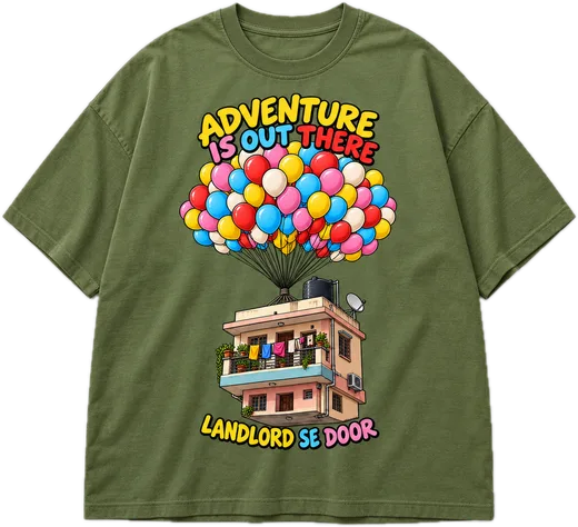 Adventure Is Out There Oversized tee in Avocado Green