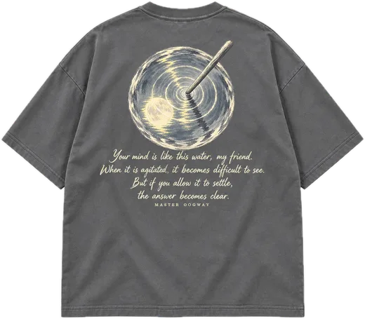 Mind Like Water Oversized tee in Smokey Grey