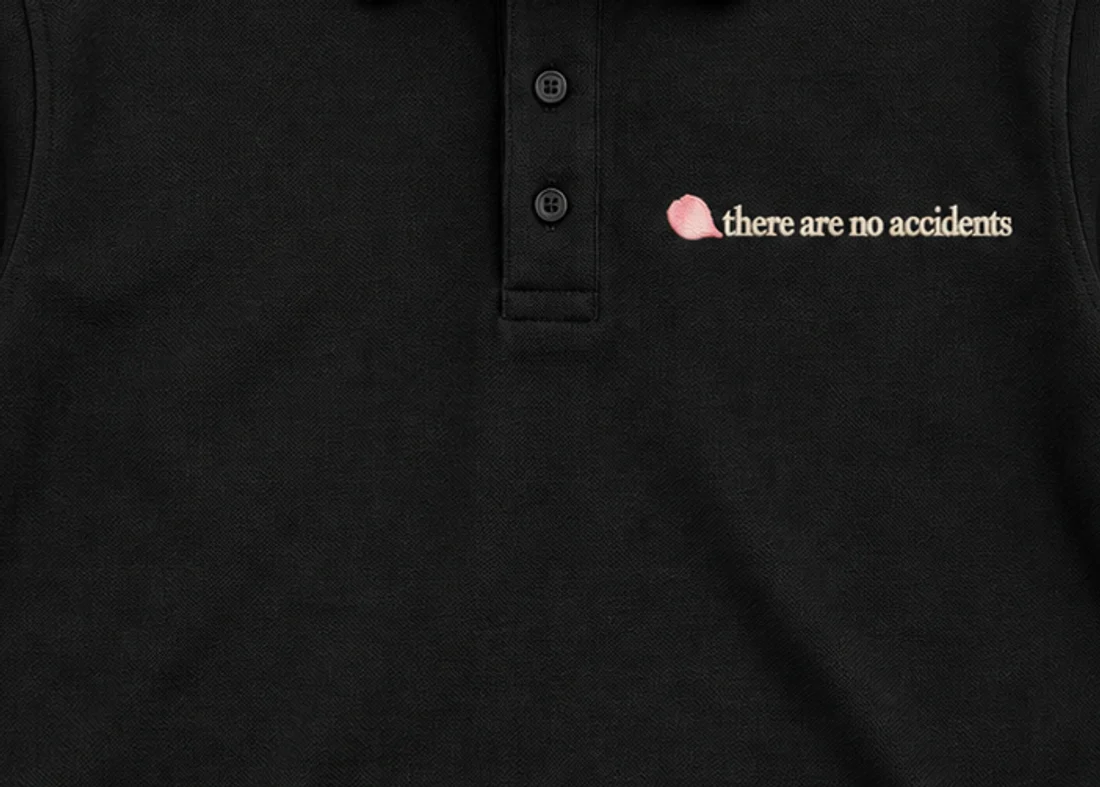 Close-up of the There Are No Accidents print