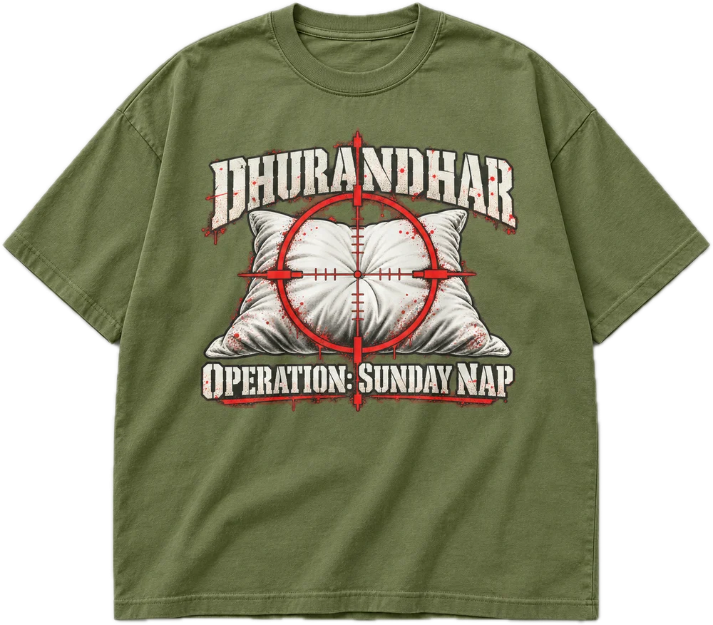 Operation Sunday Nap Oversized tee in Avocado Green, front