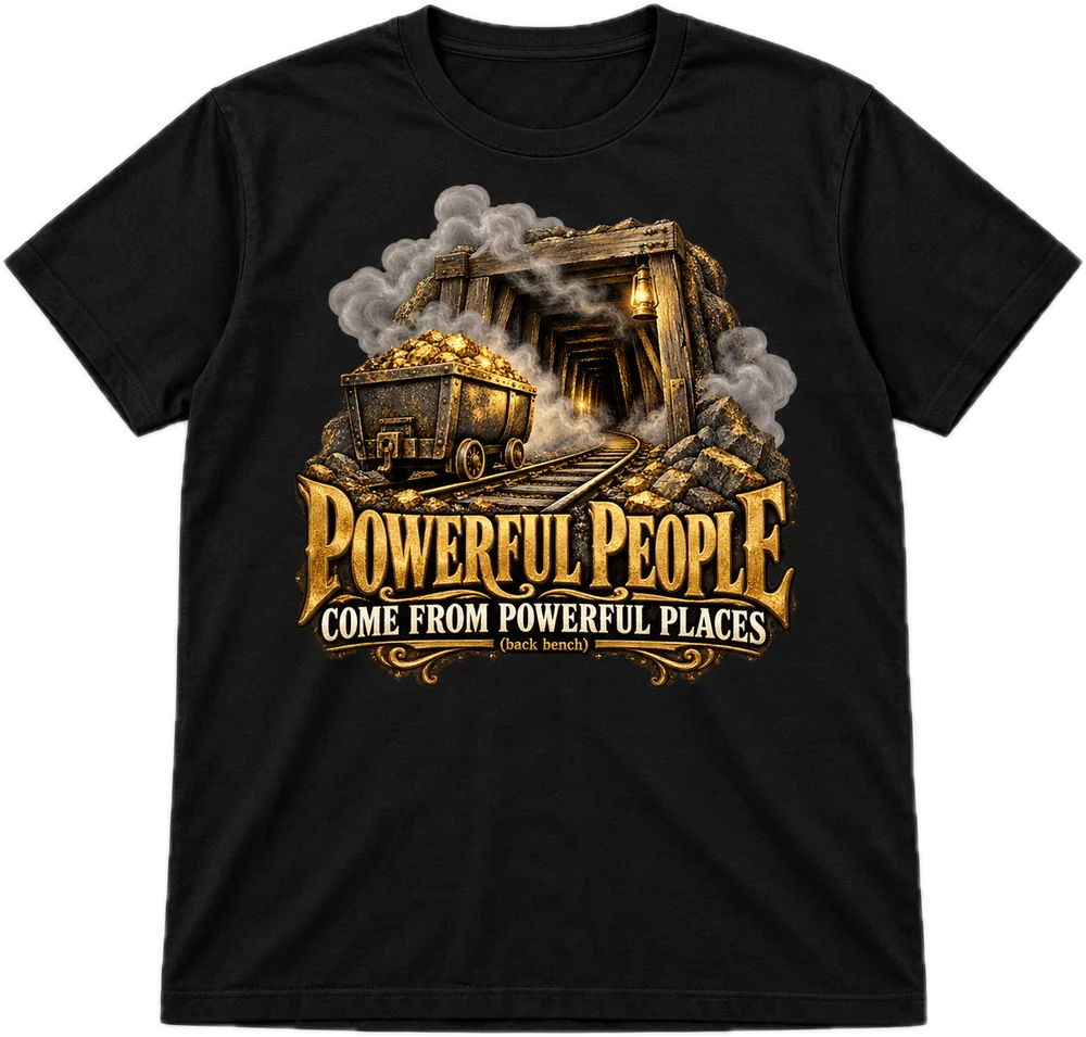 Powerful Places Regular tee in Black, front