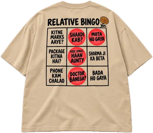 Relative Bingo Oversized tee in Beige
