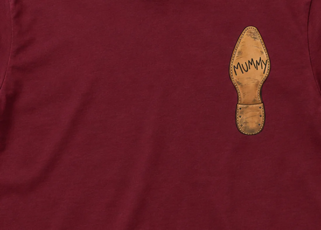 Close-up of the Sole Property Of Mummy print