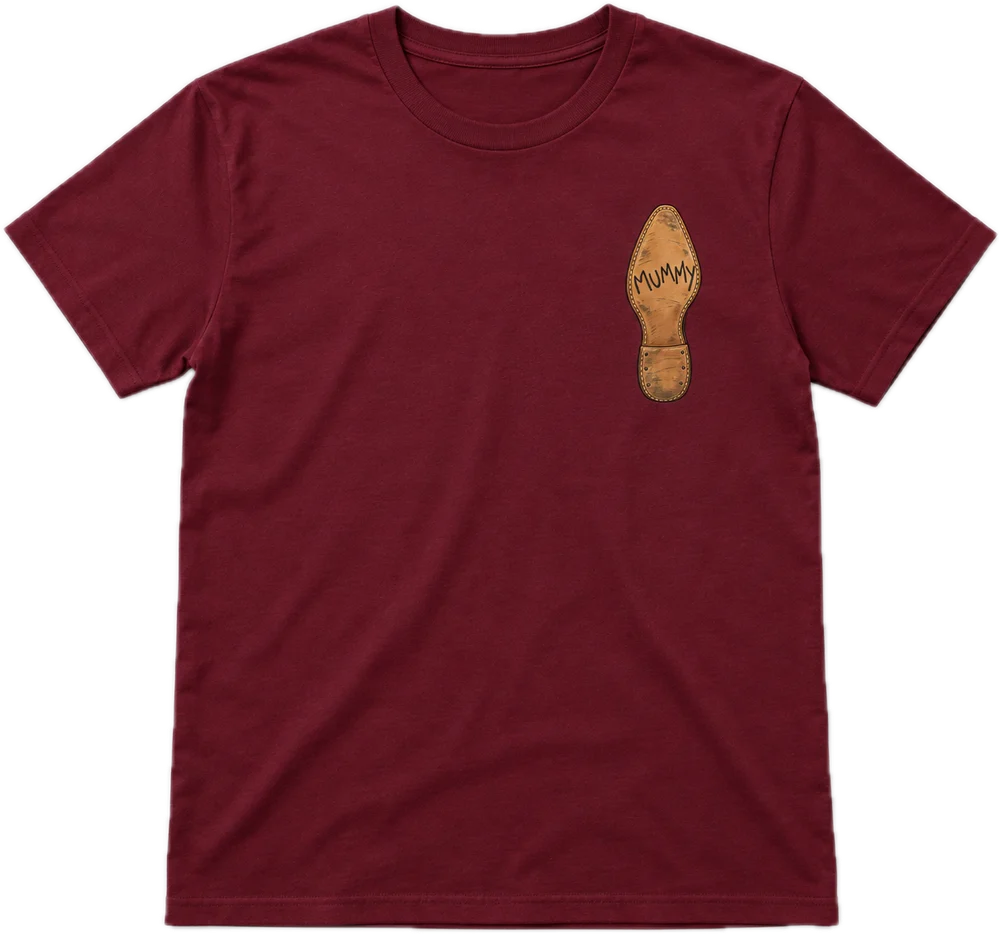 Sole Property Of Mummy Regular tee in Maroon, front