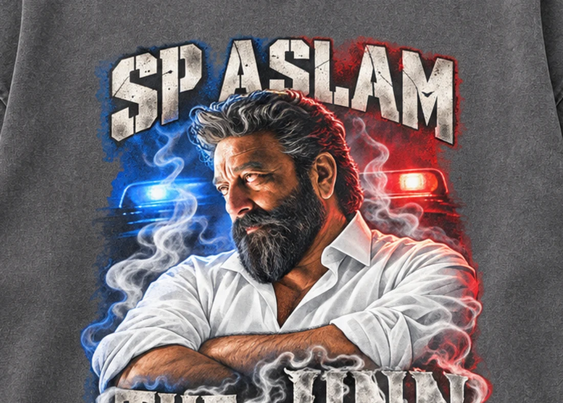 Close-up of the SP Aslam: The Jinn print