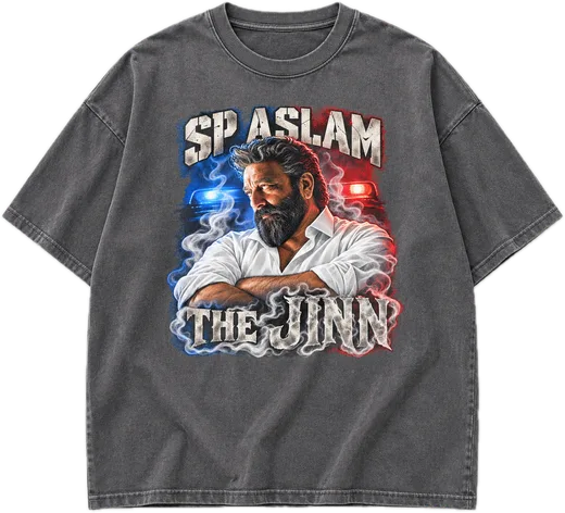 SP Aslam: The Jinn Oversized tee in Smokey Grey