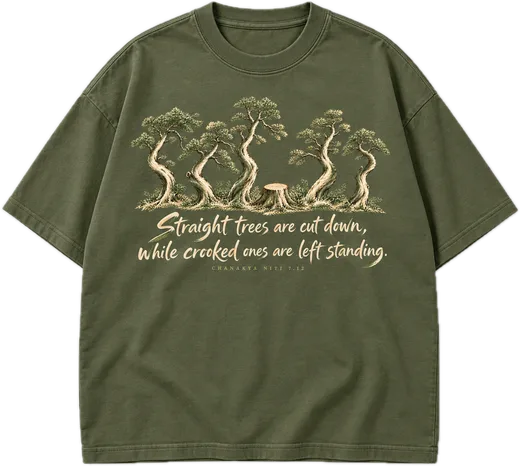 Straight Trees Oversized tee in Avocado Green