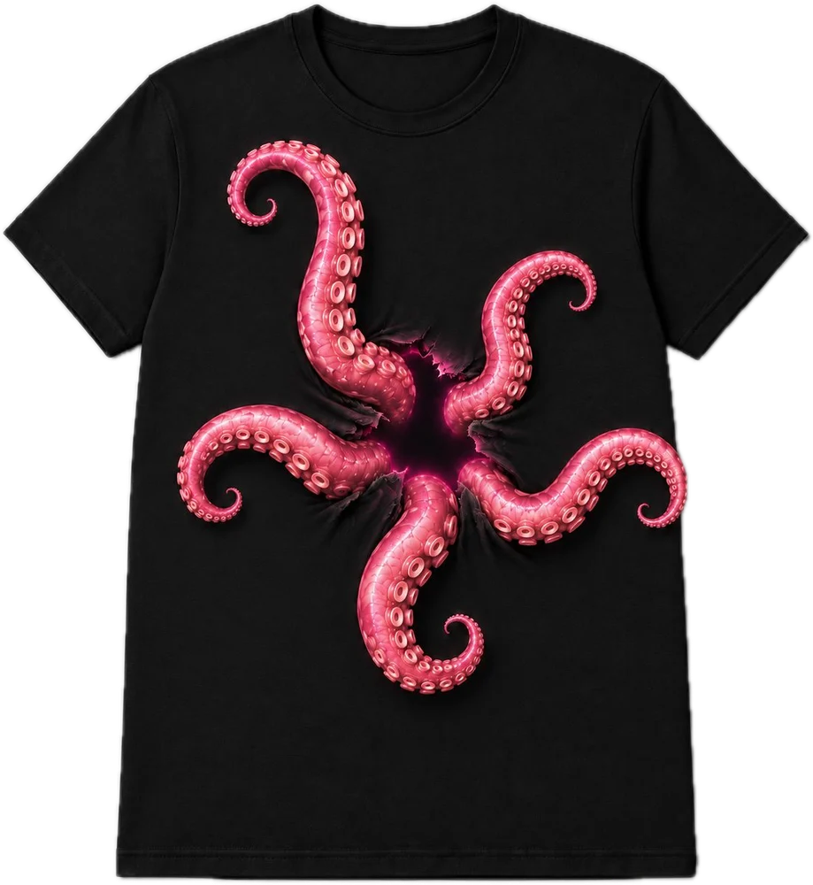 Something's Coming Through Regular tee in Black, front