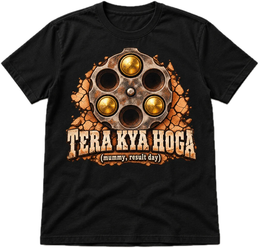 Tera Kya Hoga Regular tee in Black, front