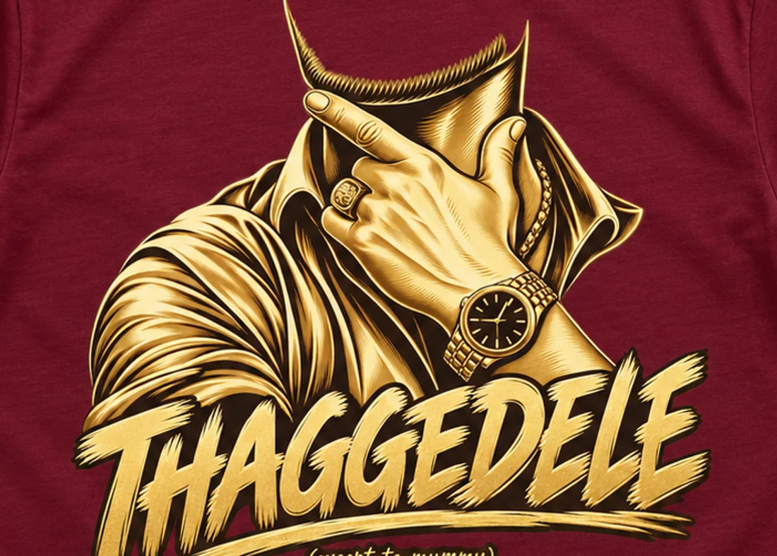 Close-up of the Thaggedele print
