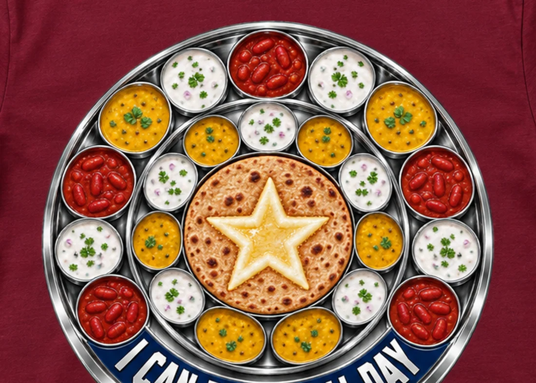 Close-up of the Thali Shield print