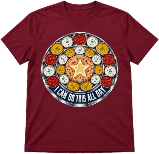 Thali Shield Regular tee in Maroon
