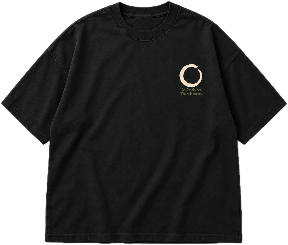 There Is No Try Oversized tee in Black, front