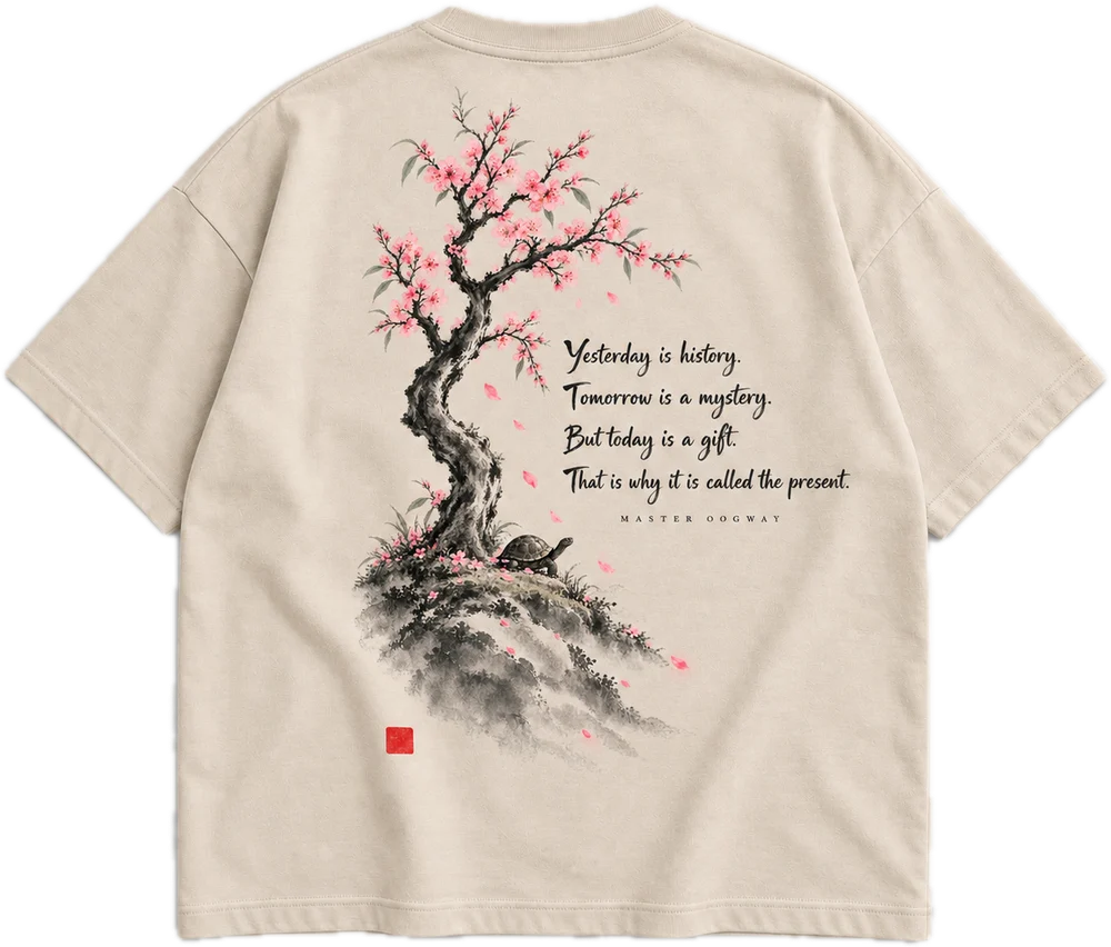Today Is A Gift Oversized tee in Beige, front