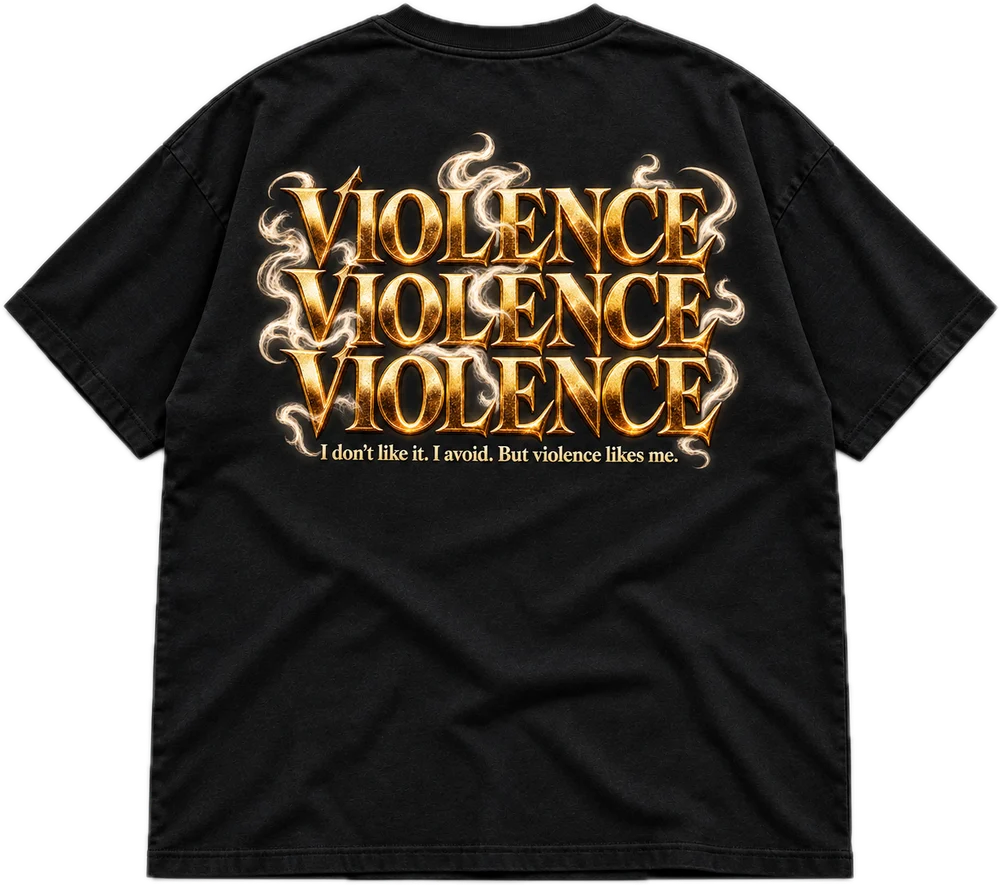 Violence Violence Oversized tee in Black, front