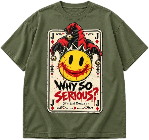 Why So Serious? Oversized tee in Avocado Green